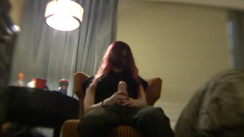 Solo Austria: Kinky redhead teen showing you how to jerk with strap-on