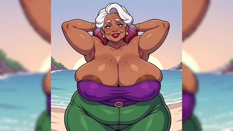 AI Porn: Dikke bbw Indische vrouwen op strand Ai