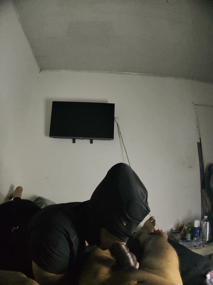 Cum-lobian dickdrainers: Hals mästare svart mask