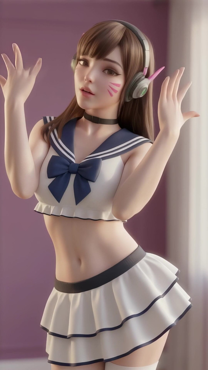 3D-Hentai Games: การเต้นรํา Bubbly ของ D.va (รุ่นสาว - Gee)