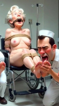 Pathetic Men Licking Wrinkled Feet of Elderly Women