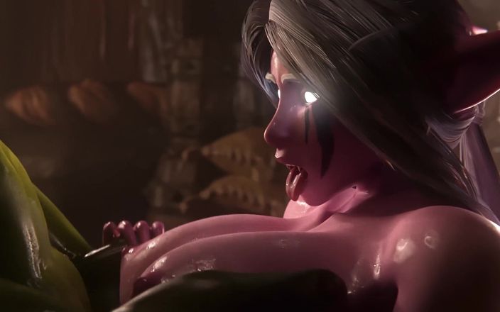 Velvixian 3D: Nacht elf sexy tietenneukpartij (mannelijke stem)