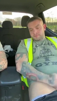 Builders Have a Jerk in the Car at Work