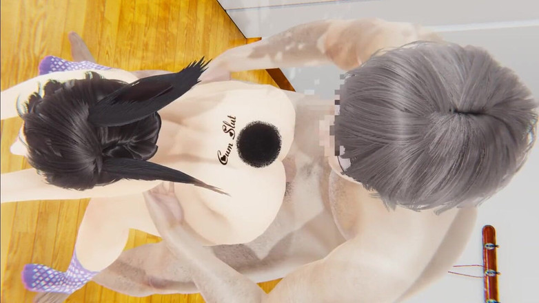 Yaoitube: Femboy Yaoi - een konijnenfeminboy wordt geneukt door een grote man