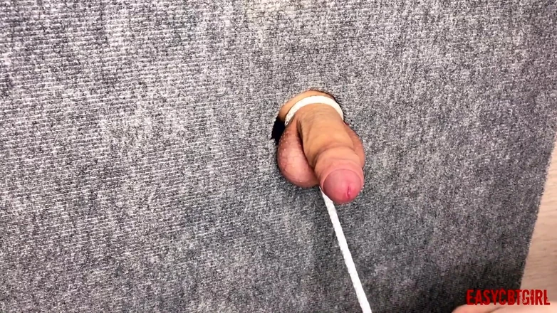 AnnyCandyPainboy: Mistress Tightly Tied the Slave's Cock and Balls by Hanging...
