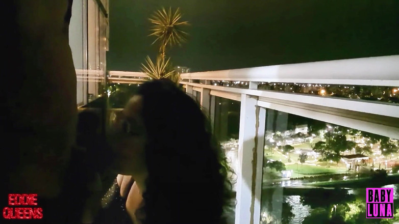 Eddie Queens: Busty Latin Fucks Her Sugar Daddy on the Balcony - Risky...