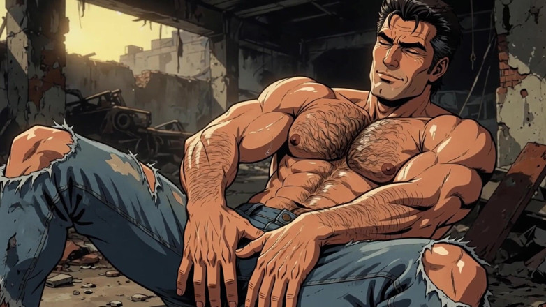 Erotic Man: Animação de homens peludos no peito
