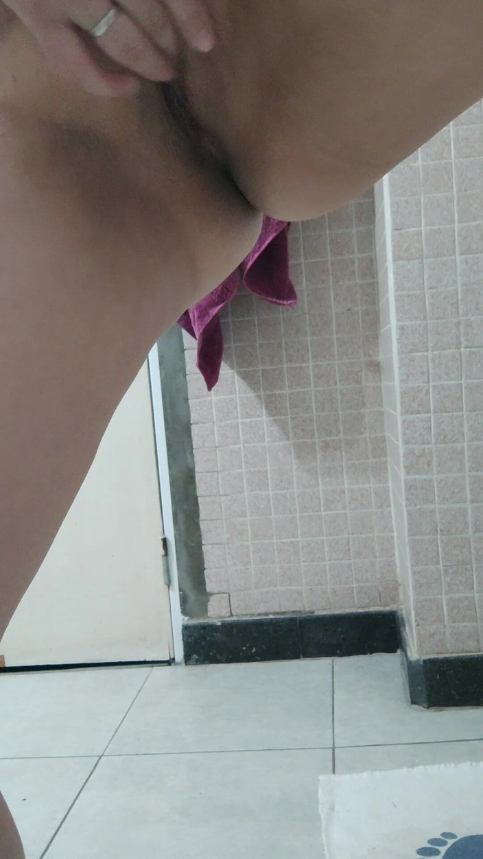 Love Foxi: Busty Wife Fingers in Pussy and Ass in the Bathroom
