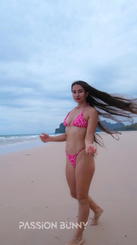 Sexy Pink Bikini and My Nice Chill on White Sand Beach