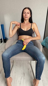 Teasing in Jeans,eating & Sucking Banana