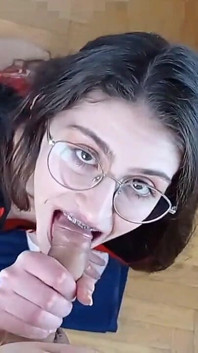 Please Cum on My Braces Dirty Talking Teen Blowjob