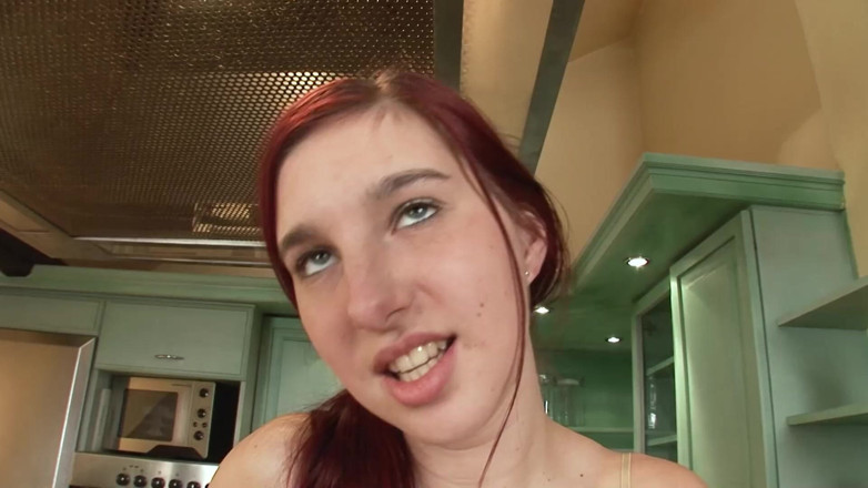 SEXUAL SIN: TASTY PUSSIES. Redhead teen fucking hard in the kitchen