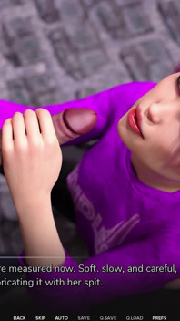 Rosa hår mager tonåring med heta små bröst Utomhus handjob &avsugning - Taboo University (steam game) - Del 21