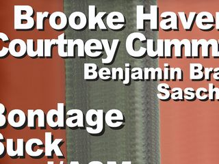 Edge Interactive Publishing: Brooke Haven &amp; Courtney Cummz cu Benjamin Brat și Sascha Bondage suge...