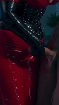 MILF Teasingly Masturbates Him Vigorously with Her Gloved Hand, Ruins His Orgasm Harshly Forbids Him Fr Coming. Hand Over Mouth