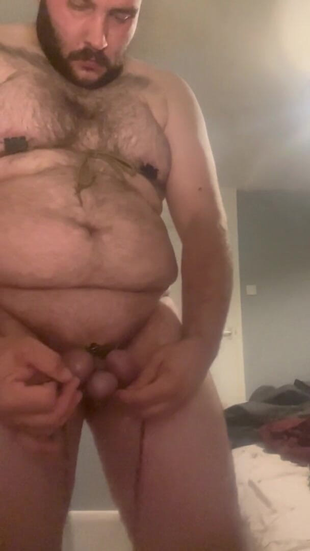 Shaun Cbt: Cock and Ball Bondage with Nipple Clamps and Butt Plug...