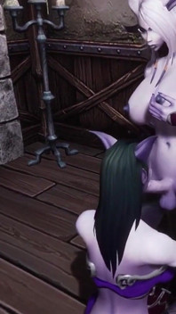 Draenei Futa Dickgirl får en avsugning av en Dickgirl | Warcraft porr parodi