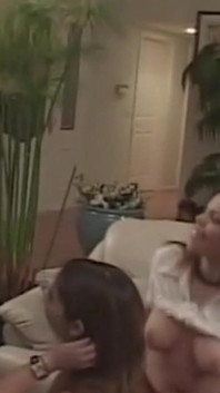 Entering the Room as the Brunette Is Playing with Her Anal Gadgets Reveals a Trio with Intense DP