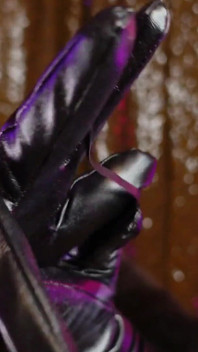Blonde MILF in Leather Gloves and Fur: Fetish Asmr Free Video - Pretty Braces Face