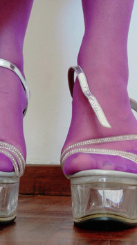 Nylon and Clear Heels
