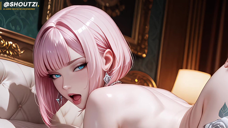 Shoutzi Anime Hentai3D Uncensored: Ragazza Carina E Rosa Con I Capelli Corti Rosa Viene...