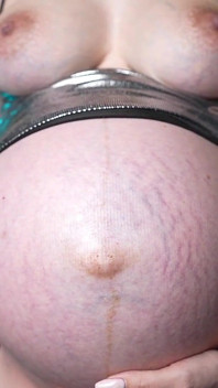 Pregnant in the Tight Night Dress for Club! Nudity