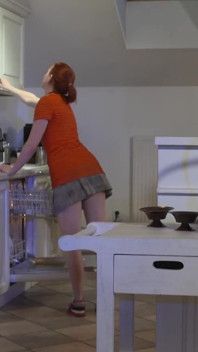 Old cock in red hair babe