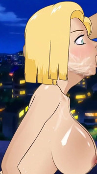 Android 18 Throat Fucked Balls Deep by a Big Thick Cock with Her Face Soaked in Cum Right in Front of Her Husband