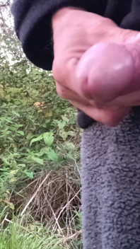 Moaning Squirting Cumshot Wanking in the Woods Wearing Onesie