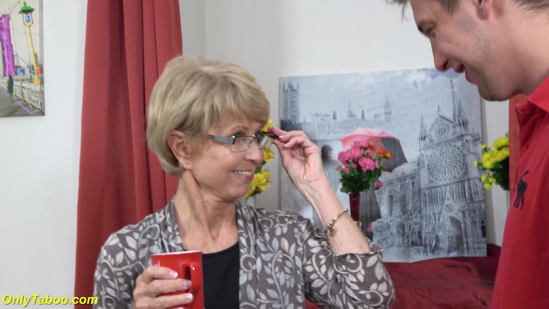 Only Taboo: First big cock for 75 years old stepmom