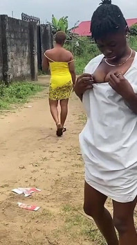 Naughty African Teen Showcasing Their Asses in Broad Daylight