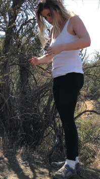 Shooting blonde creampie'd by personal trainer outdoors
