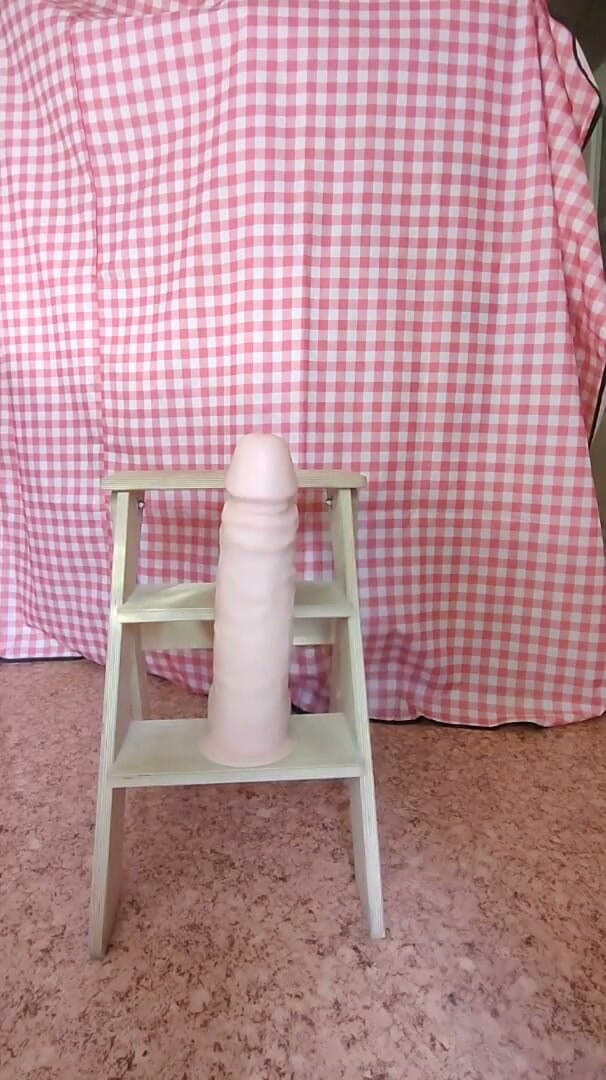 Lizaveta: Watch as a Girl in White Stockings Herself on a...