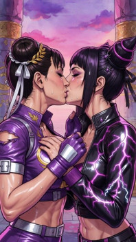 Chun Li and Juri Making Out (ai)