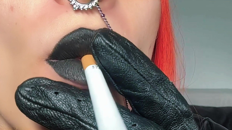 Viper Fierce: Dirty Talking Sissy Whore Close up Smoking and Lips Fetish