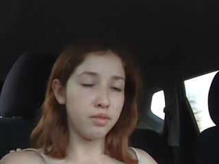 Eliza White: Flashing My Small Tits at the Car in Public