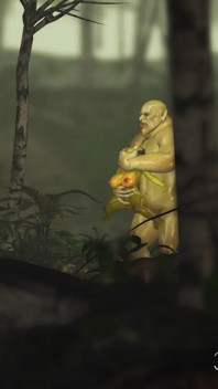 Groene monster-boeman neukt hard een geile vrouwelijke goblin Arwen in het betoverde bos