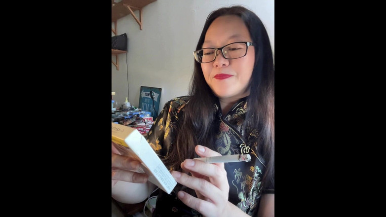 Smoking Asian: Chainsmoking Asian Confessions: Smoking 3 Cigarettes in Sexy Silk Cheongsam and...