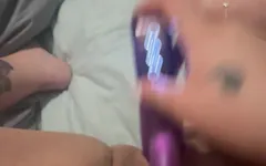 BBW Fucks Purple Dildo Until Cumming
