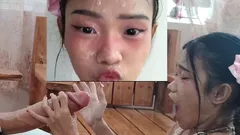 Little Innocent Masturbating Results Huge Cumshot on the Face