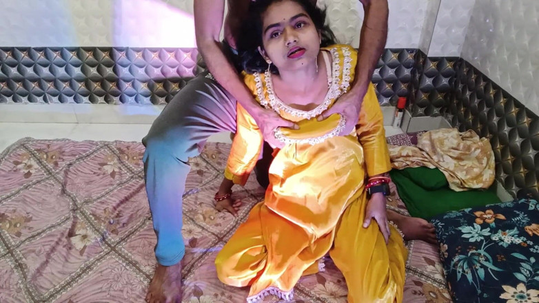 LateralChain349: Echte Desi-ehefrau cowgirl &amp; leidenschaftlicher sex in traditionellen outfits