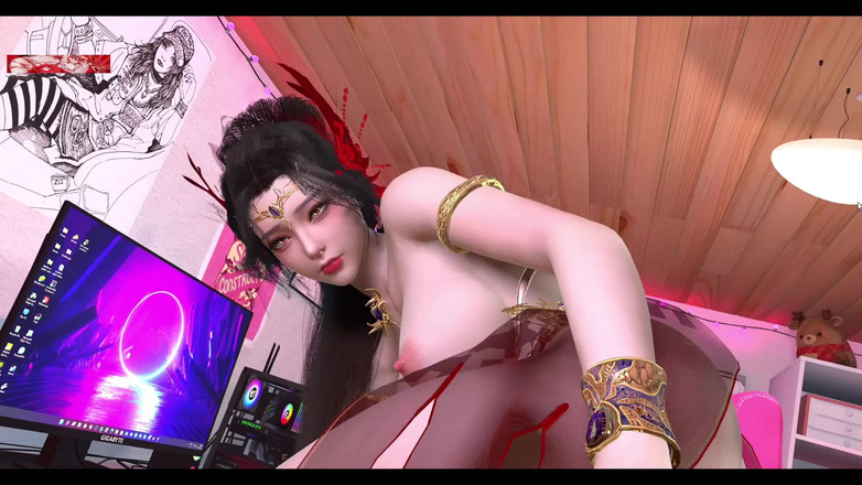 X Hentai: 사이버 계의 스트리머 빅부브 유혹 - 3D 애니메이션 헨타이