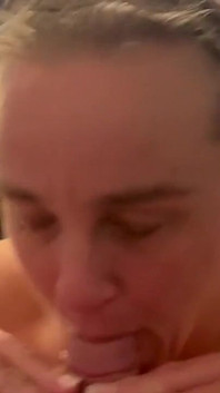 Another Big Cum Load Down My Throat I Managed to Save Some in My Mouth However You Can See It Shooting Out the Sides and He Had