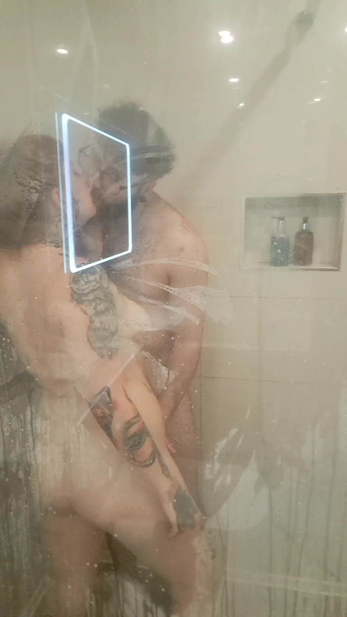 Yourfavecumslut: Shower Sex Against the Big Steamy Glass Panel