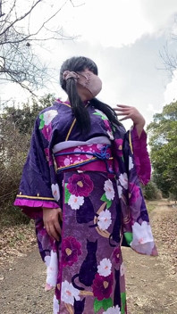 No.112 the Phantom Kimono Beauty Appearing in the Winter Countryside a Crossdresser Walks Through the Sunlit Glade Part 2