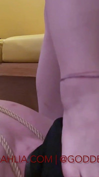 Kadın egemenliği ayak ibadeti ve tükürme - köle stiletto topuklu ayakkabılar yalıyor