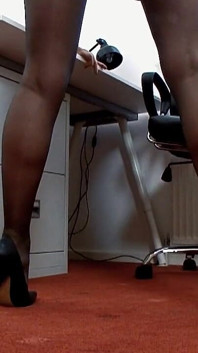 British Pantyhose Office Dildo Slut Marlyn Lindsay