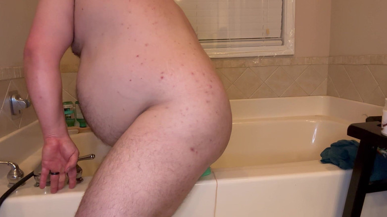Chubby Freak: Baculatý táta Stroking, Pomocí kouření Hračka a Anální kolík