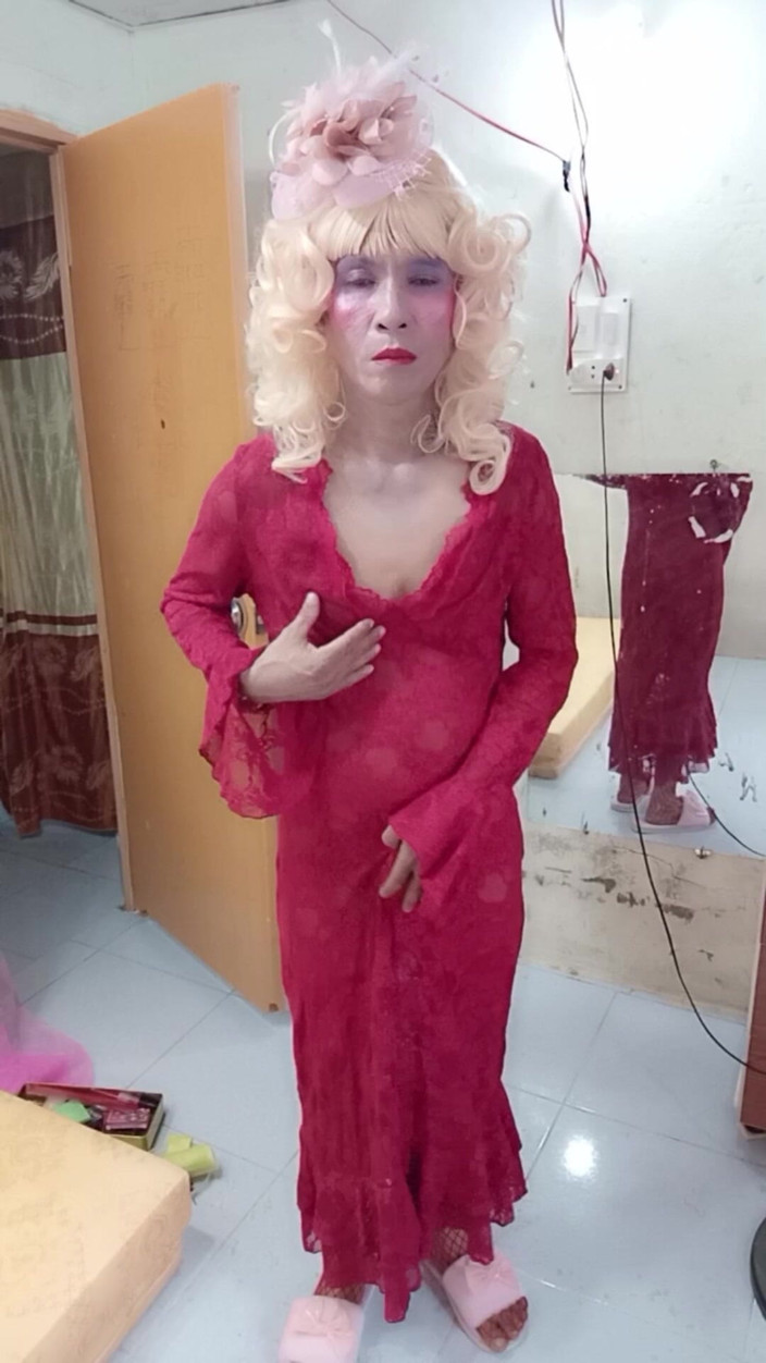 nguyen dang thien tri: Oanh Le Transgender Wearing a Selfie Cock Terrier Dress