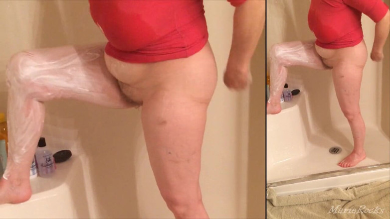 MarieRocks: 60+ trening masturbacji GILFs w mokrej koszulce